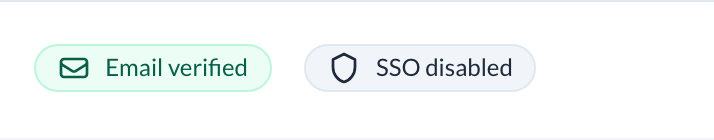 Email and SSO status indicators